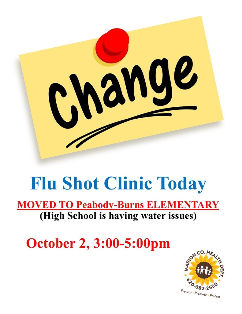 Flu Clinic Moved to Elementary School.